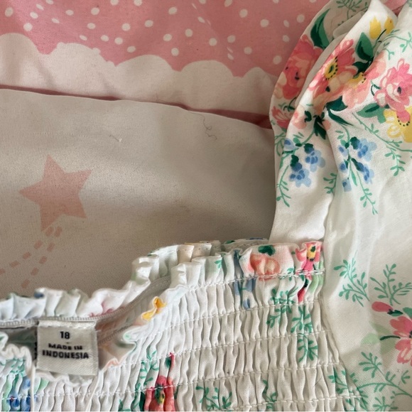 18, Janie and Jack Floral Smocked Romper NWT - Picture 8 of 17